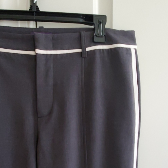 women's gray nydj trouser pants white pipe 12 - Picture 2 of 5